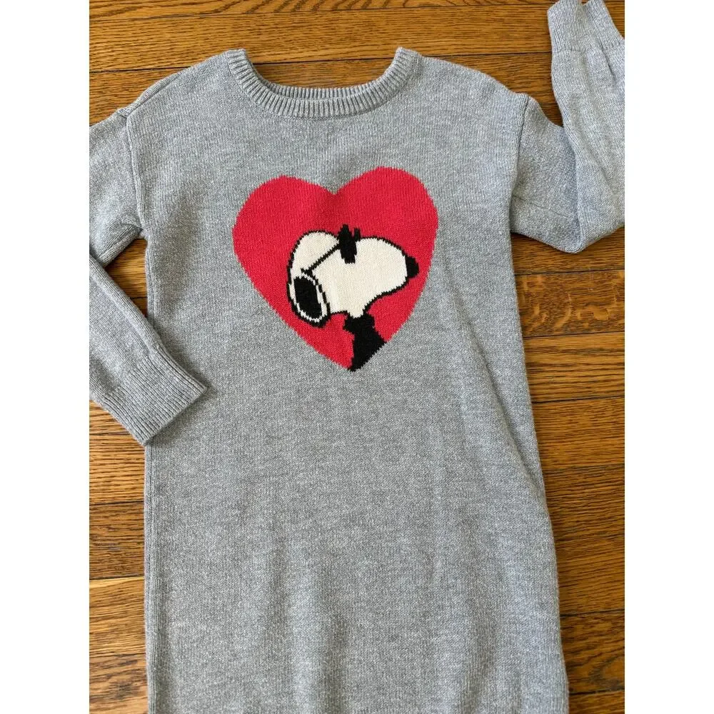 Gap Girls' Snoopy Valentine's Heart Sweater Dress Size 5